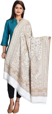 FAISHONMART Cashmere, Wool Self Design Men, Women Shawl(White)