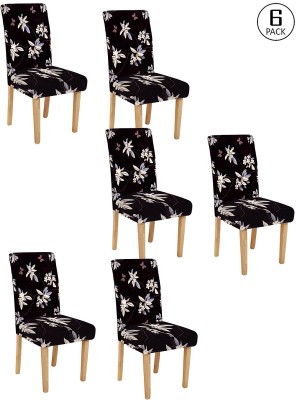 Flipkart SmartBuy Polyester Floral Chair Cover(Black Pack of 6)