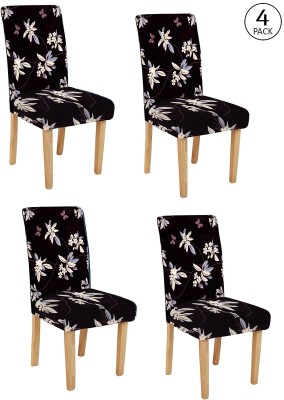 Flipkart SmartBuy Polyester Floral Chair Cover(Black Pack of 4)