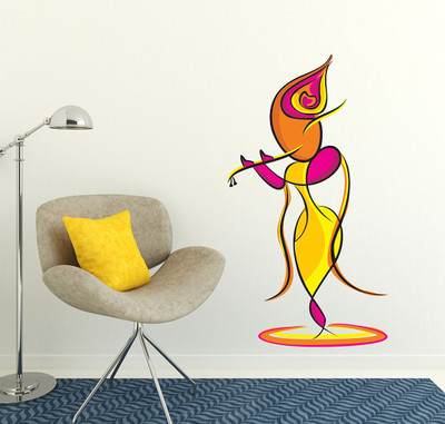 fuzzy 90 cm Krishna Self Adhesive Sticker(Pack of 1)