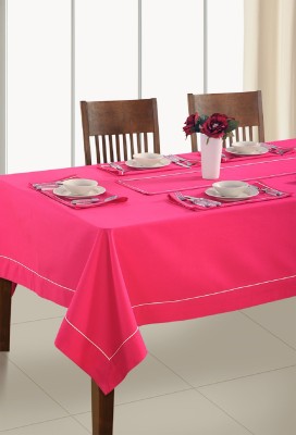 SWAYAM Solid 8 Seater Table Cover(Pink, Cotton)