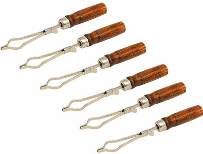 Sciencolab Test Tube Holder with wooden handle for holding test tubes (15mm - 25mm Diameter) Test Tube Clamp(Pack of 6)