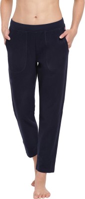 Enamor Solid Women Blue Track Pants