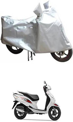 Auto Track Two Wheeler Cover for TVS(Wego, Silver)