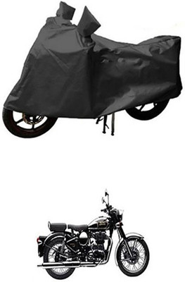 Auto Track Two Wheeler Cover for Royal Enfield(Classic Chrome, Grey)