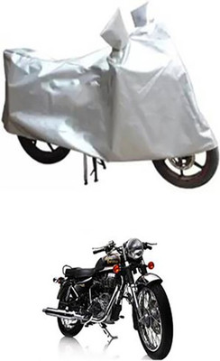 Auto Track Two Wheeler Cover for Royal Enfield(Electra Delux, Silver)