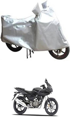 Auto Track Two Wheeler Cover for Bajaj(Pulsar 220 DTS-i, Silver)