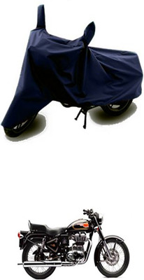 Shinestudios Two Wheeler Cover for Royal Enfield(500, Blue)