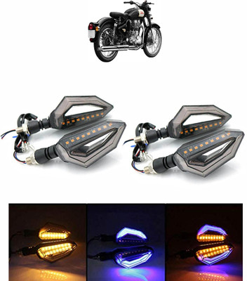 Vagary Side LED Indicator Light for Royal Enfield Classic 350(Blue, Yellow)