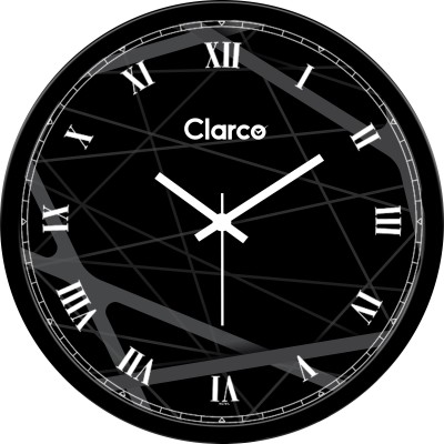 Clarco Analog 30 cm X 30 cm Wall Clock(Black, With Glass, Standard)