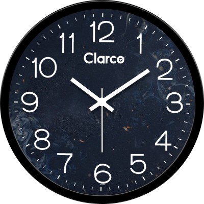 Clarco Analog 30 cm X 30 cm Wall Clock(Blue, With Glass, Standard)