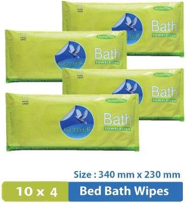 GLIDER Refreshing Bath Wipes (Pack Of 4) (10 Towels Per Pack)(40 Wipes)