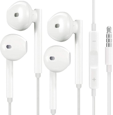Meyaar Metal in-Ear Headset Earbuds with Mic for IOS 5s 6 6s Set Of 2 Wired Headset(White, In the Ear)
