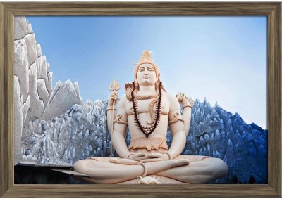 Lord Shiva in Bangalore, India D2 Paper Poster Antique Golden Frame | Top Acrylic Glass 19inch x 13inch (48.3cms x 33cms) Paper Print(13 inch X 19 inch, Framed)