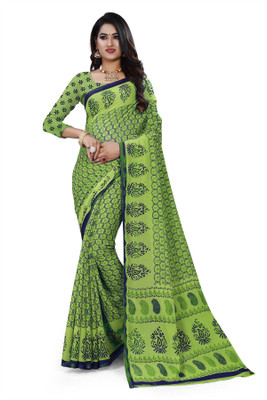Vimalnath Synthetics Printed Bollywood Georgette Saree(Green)
