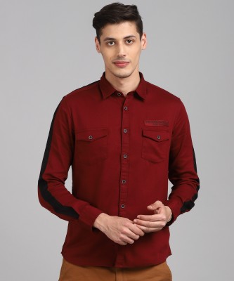 Pepe Jeans Men Solid Casual Red Shirt