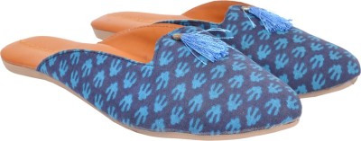 Saashiwear Ethnic Mule For Women(Blue , 4)