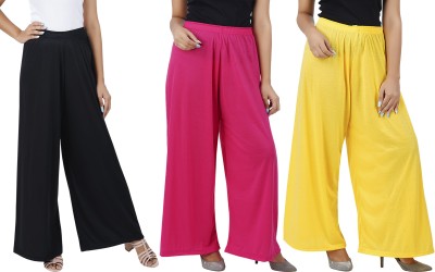 Buy That Trendz Flared Women Black, Pink, Yellow Trousers