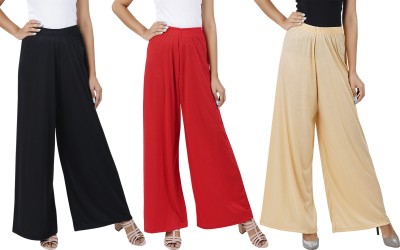 Buy That Trendz Flared Women Black, Red, Beige Trousers