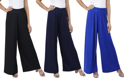 Buy That Trendz Flared Women Black, Blue, Blue Trousers