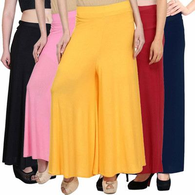Aaru Collection Regular Fit Women Black, Pink, Yellow, Maroon, Dark Blue Trousers