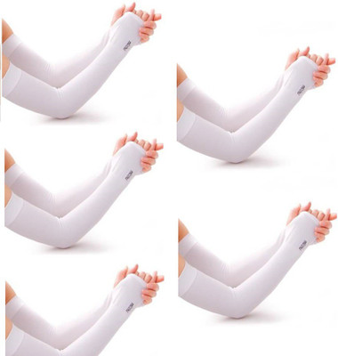 Apastra Cotton, Nylon Arm Sleeve For Men & Women(Free, White)