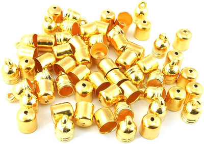 AN Sunshine Golden Acylic Tassel making End Caps 2 Types Pack of 100 pcs. (50 pcs each)