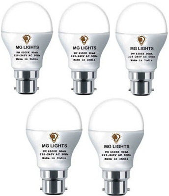 mg lights 9 W Basic Arbitrary B22 LED Bulb(White, Pack of 5)