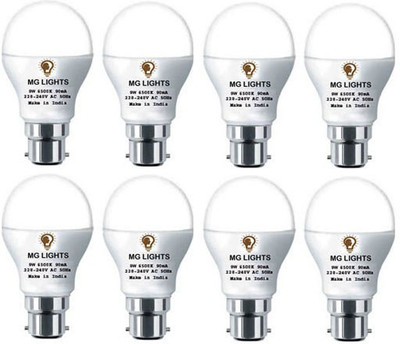 mg lights 9 W Basic Arbitrary B22 LED Bulb(White, Pack of 8)
