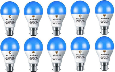 mg lights 7 W Basic Round B22 LED Bulb(Blue, Pack of 10)