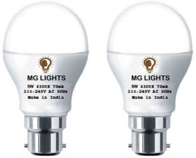 mg lights 5 W Arbitrary B22 LED Bulb(White, Pack of 2)