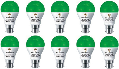 mg lights 7 W Basic Round B22 LED Bulb(Green, Pack of 10)