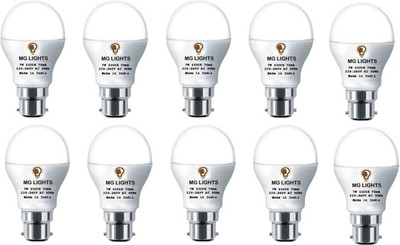 mg lights 7 W Basic Round B22 LED Bulb(White, Pack of 10)