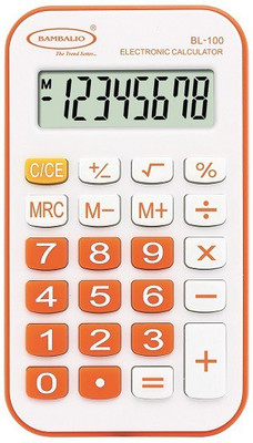 BAMBALIO 8 Digits BL-100 Orange Portable Pocket Calculator 3 Years Warranty Basic  Calculator(8 Digit)
