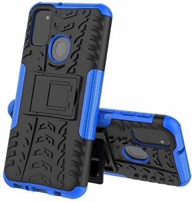 Accessories Kart Back Cover for Samsung F41 premium Dazzle tyre case with kick stand superior quality(Blue)