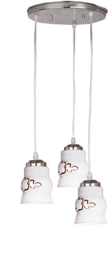 1st Time Designer Pendant Hanging Ceiling Lamp With Three Hanging Decorative Glass And All Fitting And Fixture (Bulbe Not Include) No xc5 Pendants Ceiling Lamp(White, Brown)