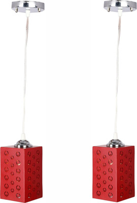Somil LED Compatible Home Indoor Hanging Ceiling Pendant Lamp Light -A11 Pendant Lamp Ceiling Lamp(Red, Silver)