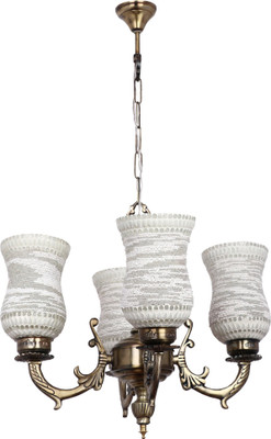 1st Time Royal Chandelier Decorative With Chips & Beeds Glass For Magical & Romantic Lighting Effect ,4 Light Ceiling Pandent Lamp- CH31 Chandelier Ceiling Lamp(Multicolor)