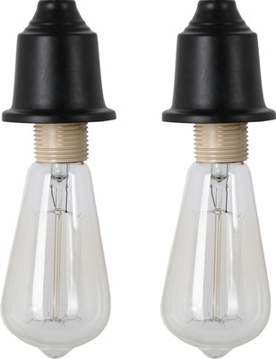 Somil Stylish Pendent Filament Bulb Hanging Light, Pack Of 2 Pendant Lamp Ceiling Lamp(Clear)