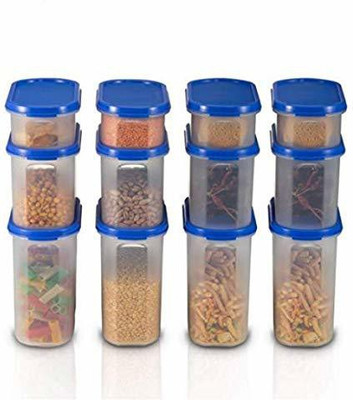 Analog Kitchenware Polypropylene Grocery Container  - 500 ml, 1500 ml, 2000 ml(Pack of 12, Blue)