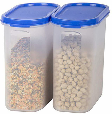 Analog Kitchenware Polypropylene Fridge Container  - 1500 ml(Pack of 2, Blue, Clear)