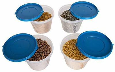 Cutting EDGE Polypropylene Fridge Container  - 1000 ml(Pack of 4, Blue, Clear)