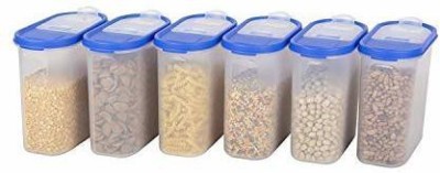 Flipkart SmartBuy Plastic Grocery Container  - 1800 ml(Pack of 6, Blue, Clear)