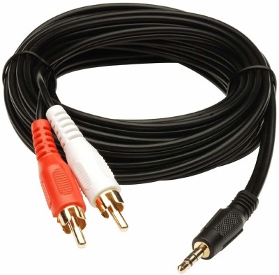 Mak World  TV-out Cable 3.5mm Male to 2 RCA Male Stereo Audio Cable For Mobile, MP3, Computer, TV(Multicolor, For Computer)