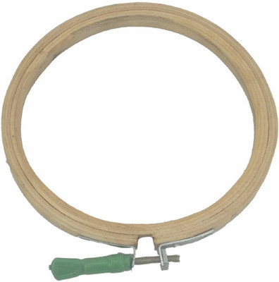 AUMNI CRAFTS Wooden Hoop Ring Frame 6 Inch (1 Piece) With Iron Key Tightener For Fabric Cross stitching Embroidery Art Sewing Painting Tool Embroidery Hoop(Pack of 1)