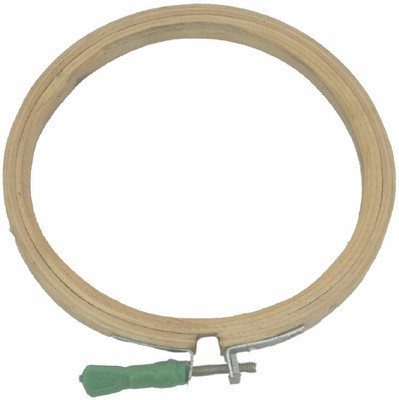 AUMNI CRAFTS Wooden Hoop Ring Frame 9 Inch (1 Piece) With Iron Key Tightener For Fabric Cross stitching Embroidery Art Sewing Painting Tool Embroidery Hoop(Pack of 1)