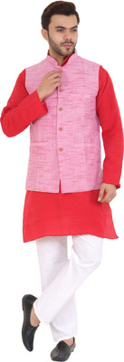 Latest Chikan Sleeveless Self Design Men Jacket