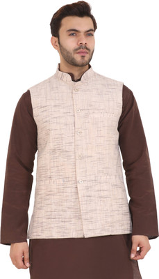 Latest Chikan Sleeveless Self Design Men Jacket