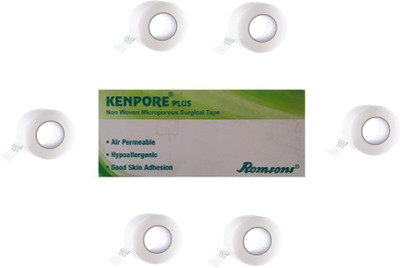 Romsons Kenpore Plus Non Wooven Microporus Surgical Paper Tape (2.0 Inch x 9.0 m - Box of 6 Rolls) First Aid Tape(Pack of 6)