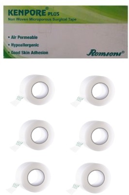 Romsons Kenpore Plus Non Wooven Microporus Surgical Paper Tape (2.0 Inch x 5.0 m - Box of 6 Rolls) First Aid Tape(Pack of 6)